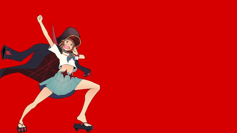 Anime Girl in Dynamic Pose — Red