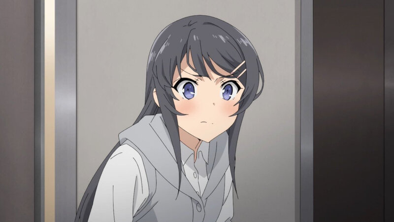 Anime Girl in Elevator — Gray