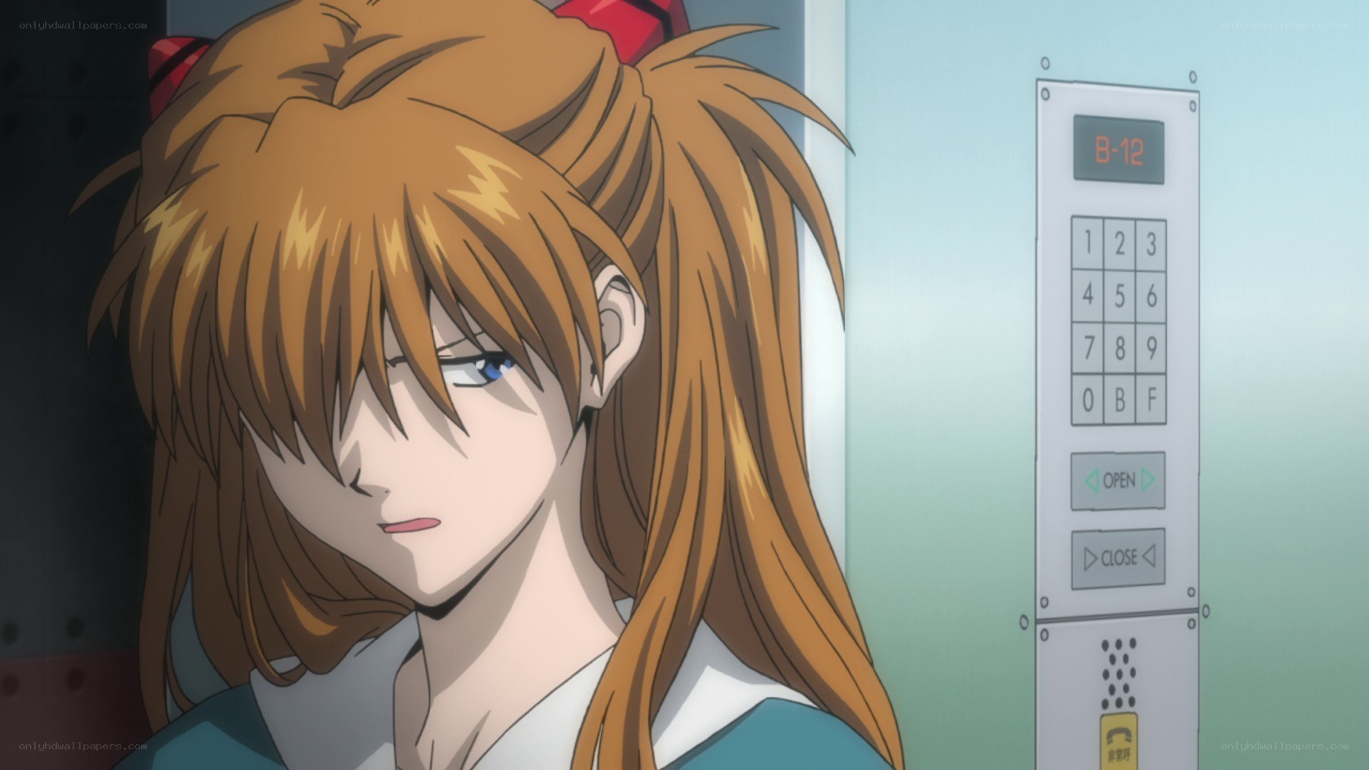 anime girl in elevator