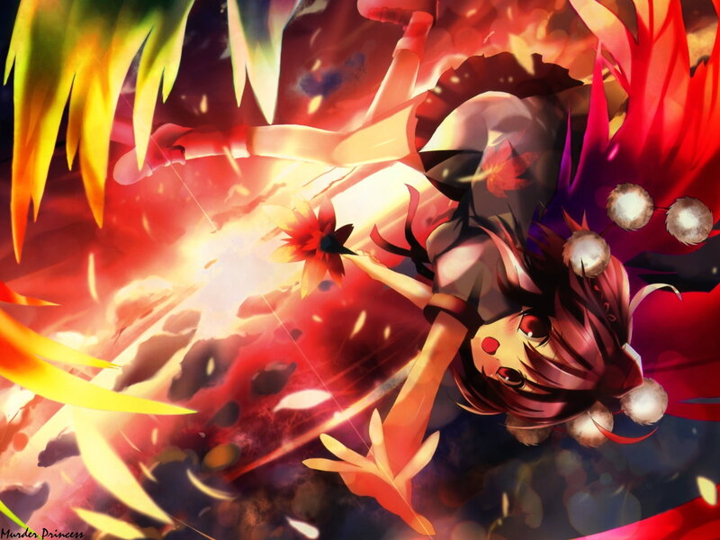 Anime Girl in Explosion — Red