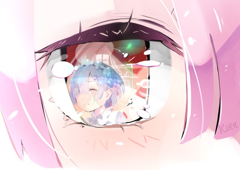 Anime Girl in Eye Reflection