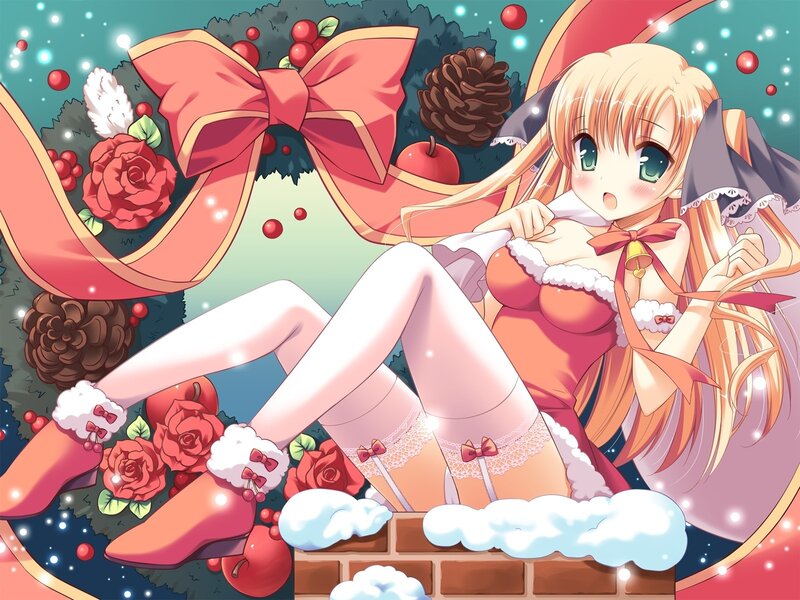 Anime girl in festive outfit