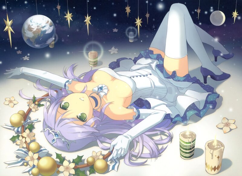 Anime girl in festive scene