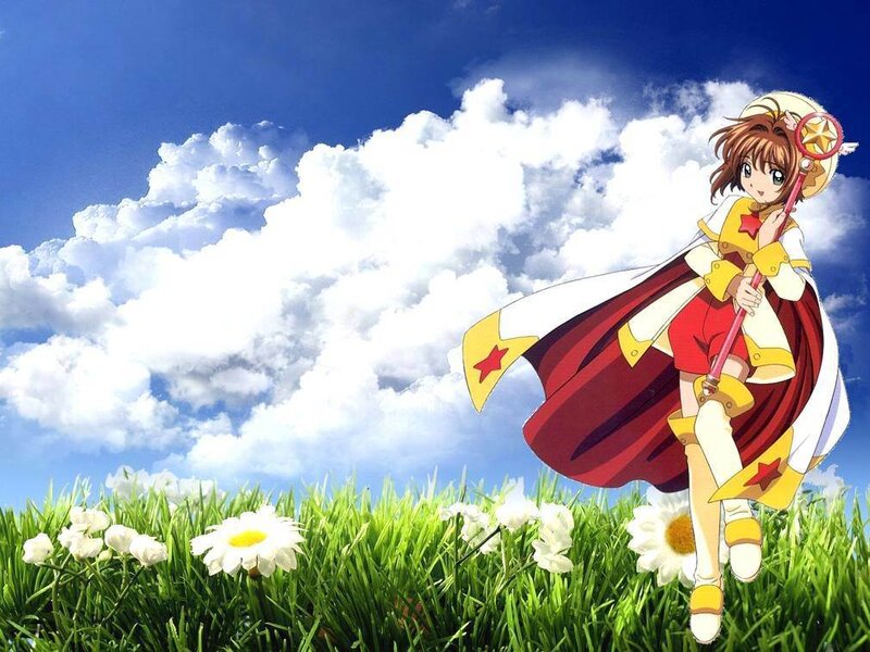 Anime Girl in Field — Green