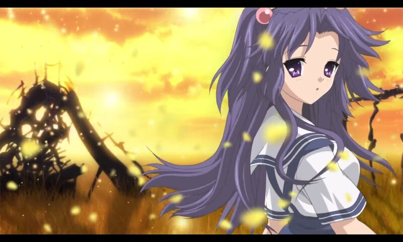 Anime Girl in Field — Yellow, Dramatic