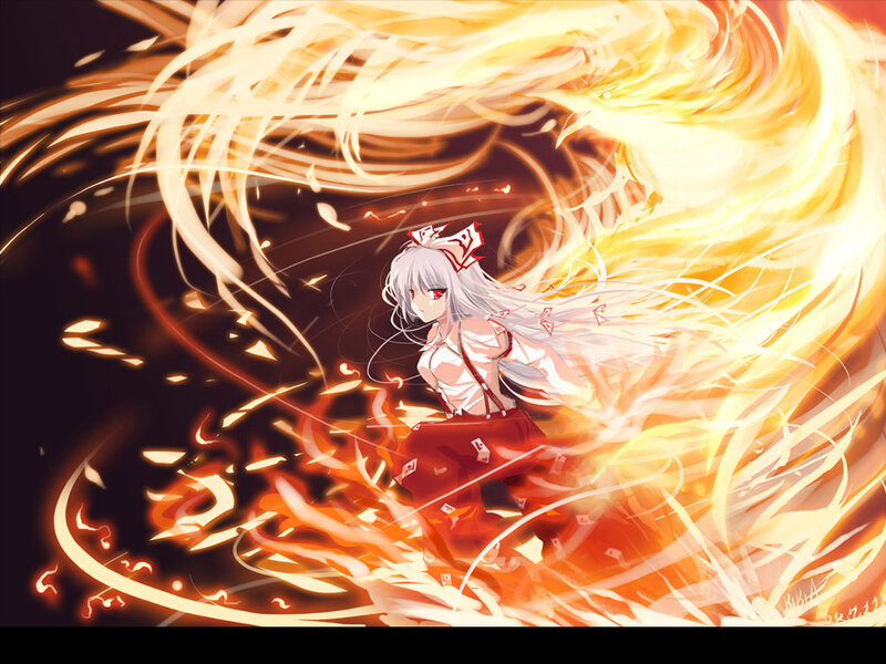 Anime Girl in Fire — Orange