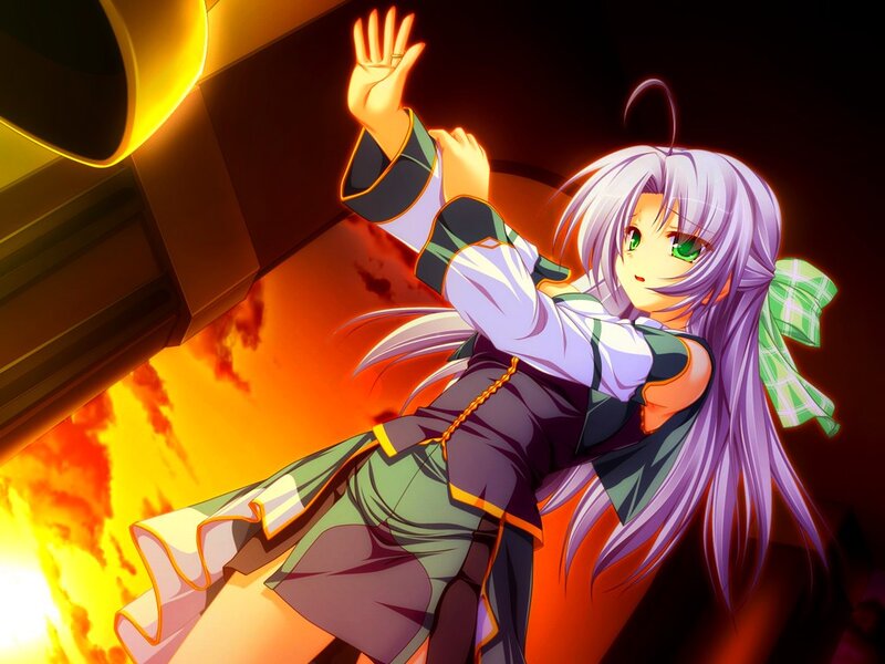 Anime Girl in Fire — Purple