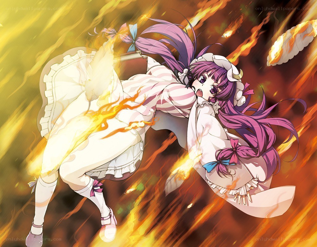Anime girl in flames