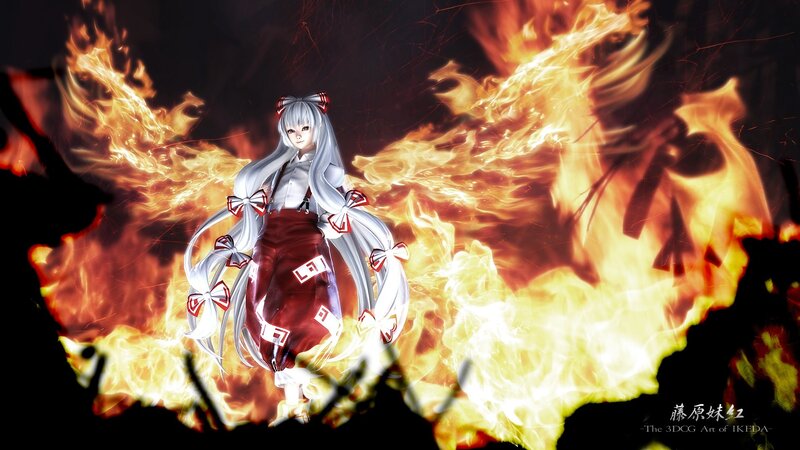 Anime Girl in Flames — Red, Dramatic