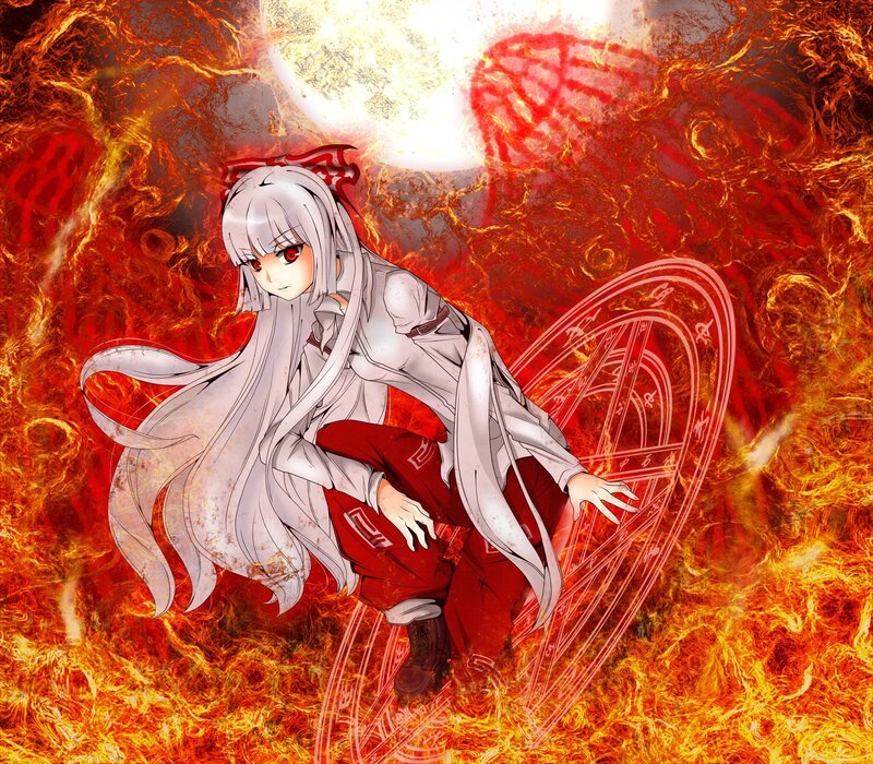 Anime Girl in Flames — Red