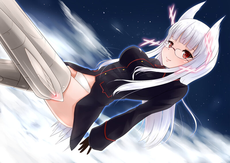 Anime Girl in Flight — Black