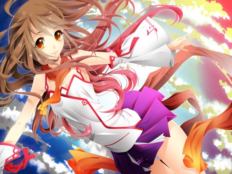 Anime Girl in Flight — Blue, Dynamic