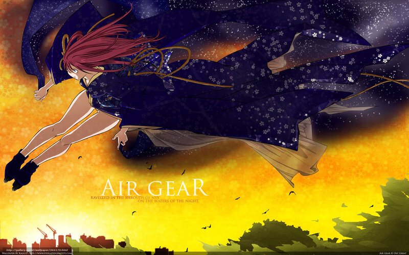 Anime Girl in Flight — Yellow