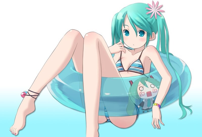 Anime Girl in Floatie — Cyan