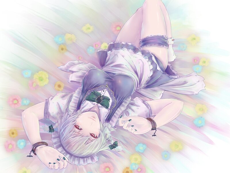 anime girl in floral dream
