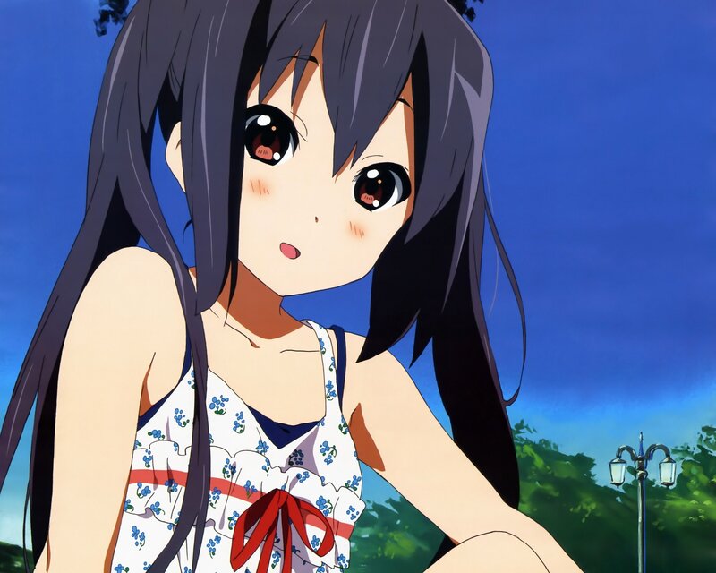 anime girl in floral dress