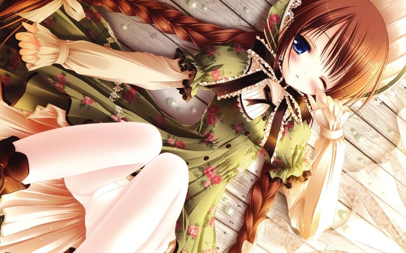 Anime girl in floral dress