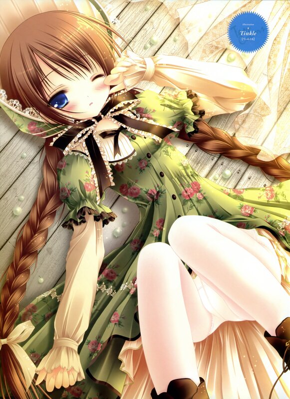 Anime girl in floral dress