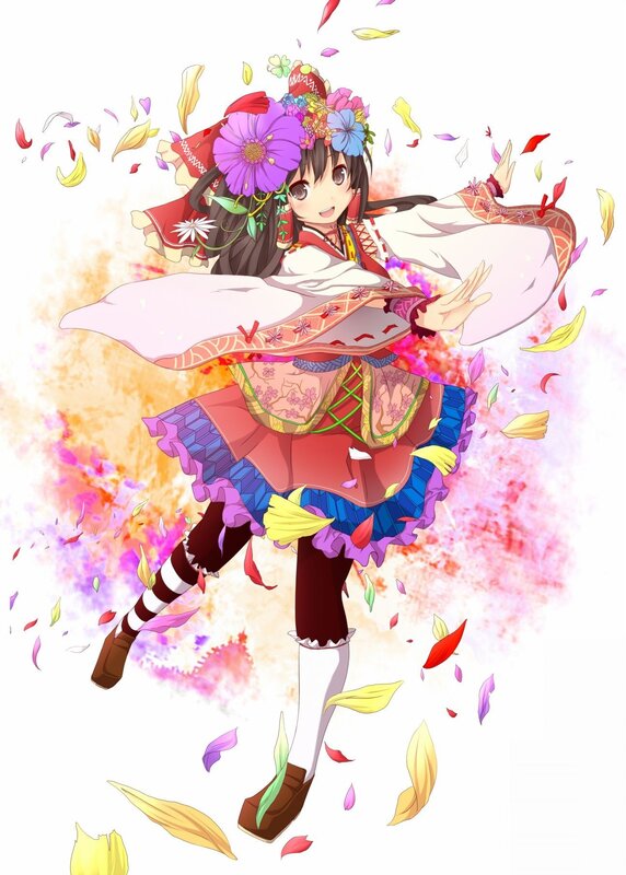 anime girl in floral dress