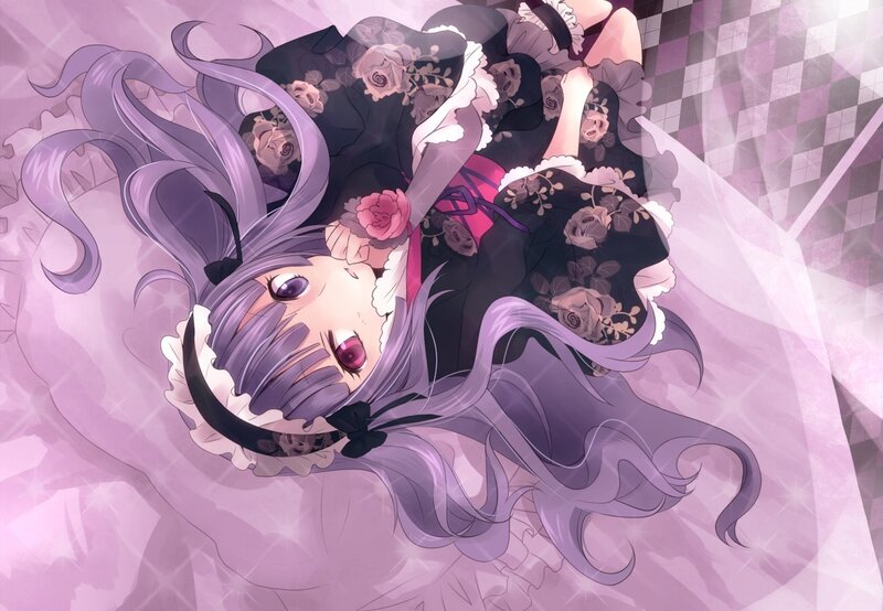 anime girl in floral dress