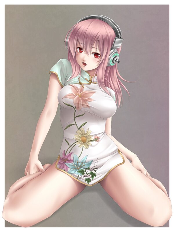 anime girl in floral dress