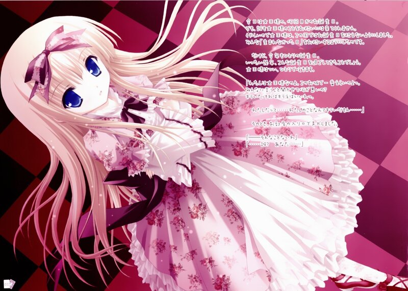anime girl in floral dress