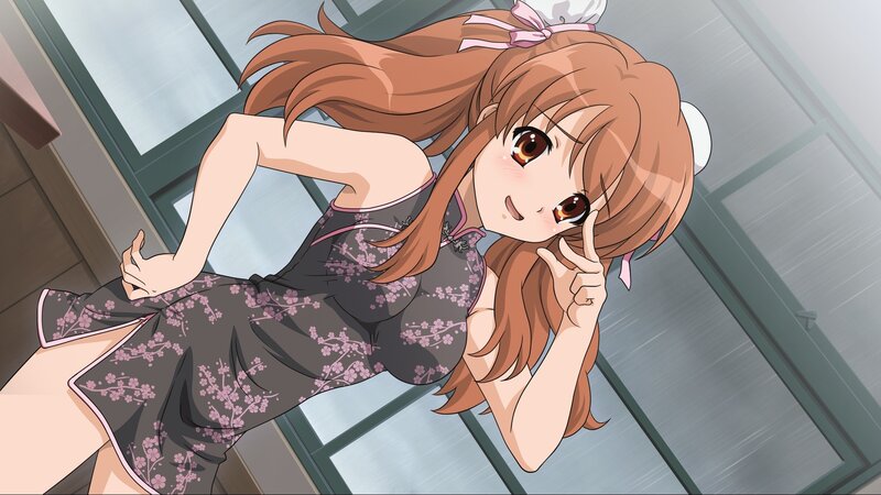 anime girl in floral dress