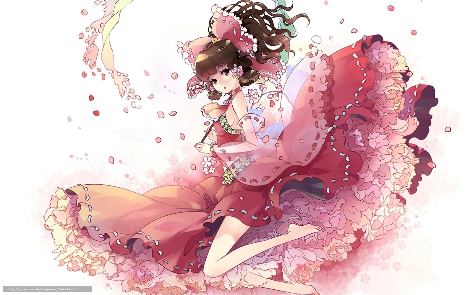 anime girl in floral dress
