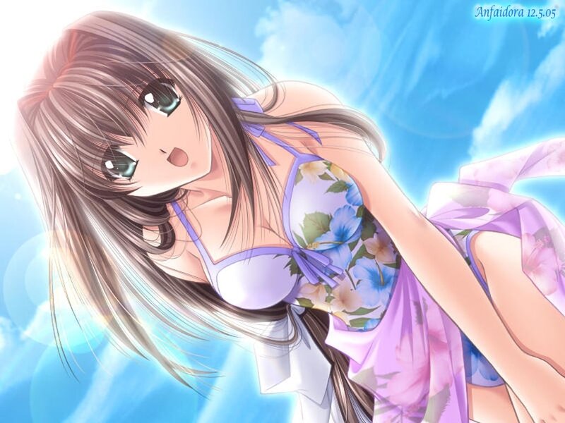 anime girl in floral dress