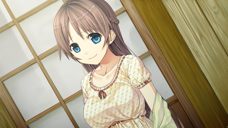 Anime Girl in Floral Dress — Brown