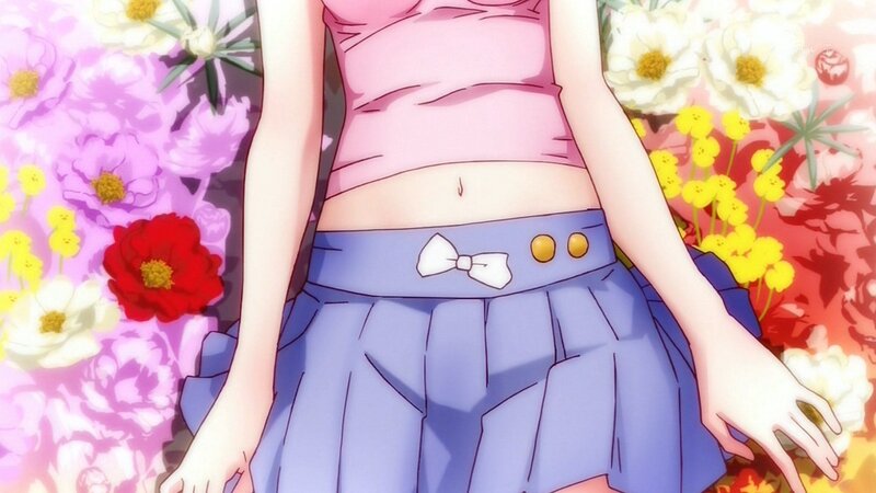 anime girl in floral setting