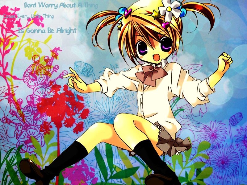 anime girl in flower field