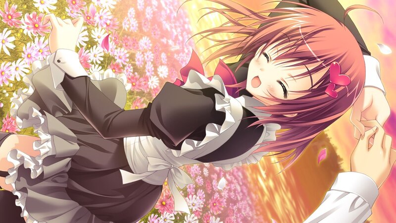 anime girl in flower field