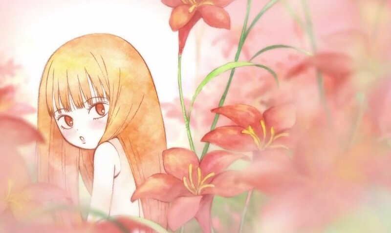Anime Girl in Flowers — Pink, Serene, Spring, Lilies