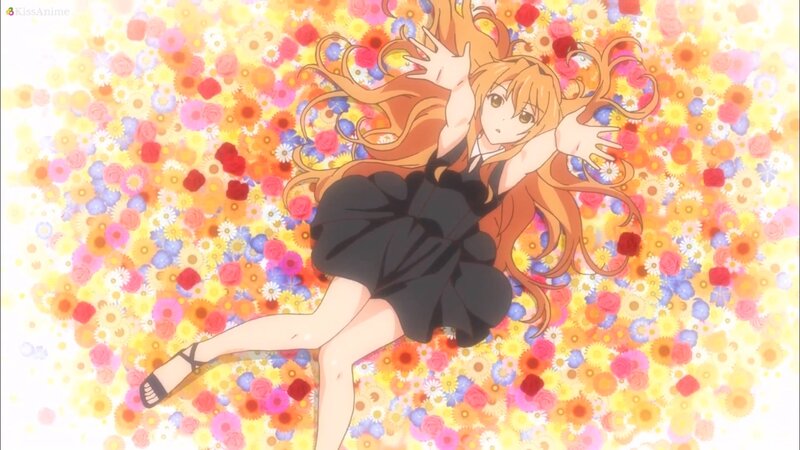 Anime Girl in Flowers — Yellow
