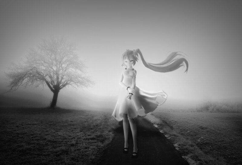 Anime Girl in Fog
