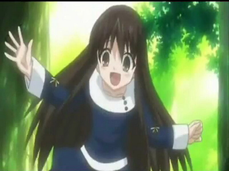 anime girl in forest