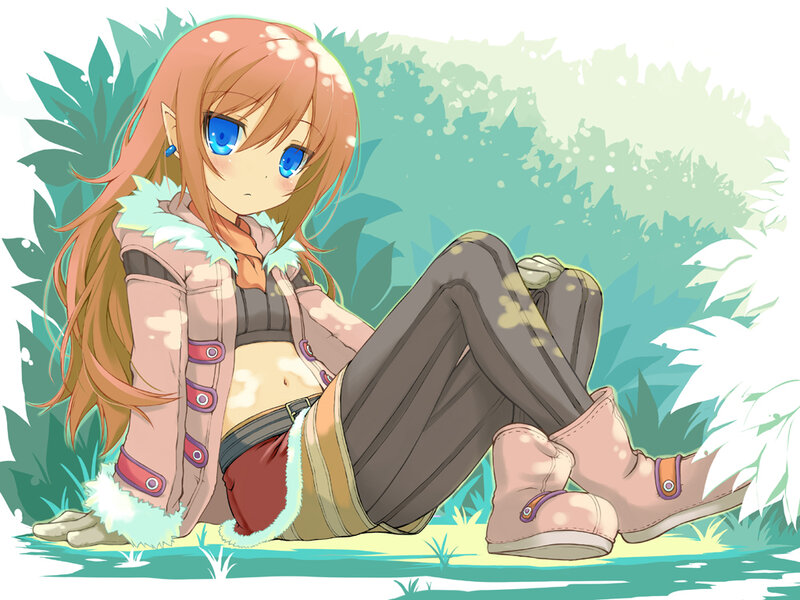 anime girl in forest