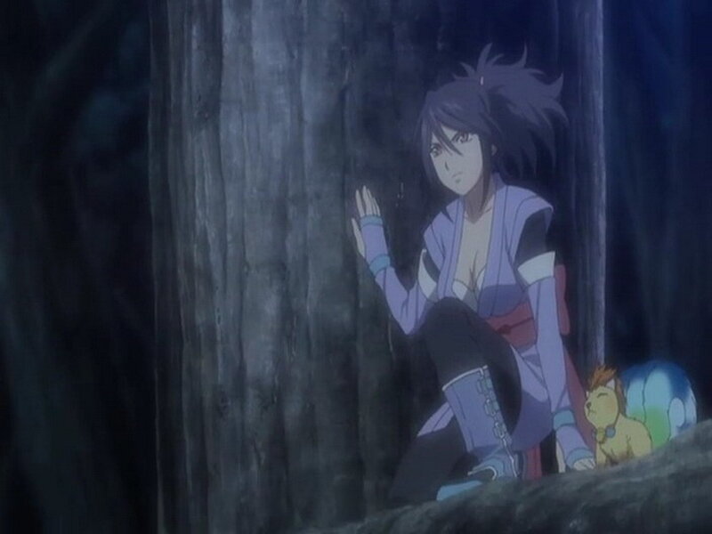 anime girl in forest