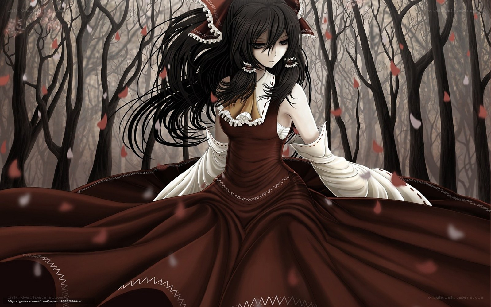 anime girl in forest
