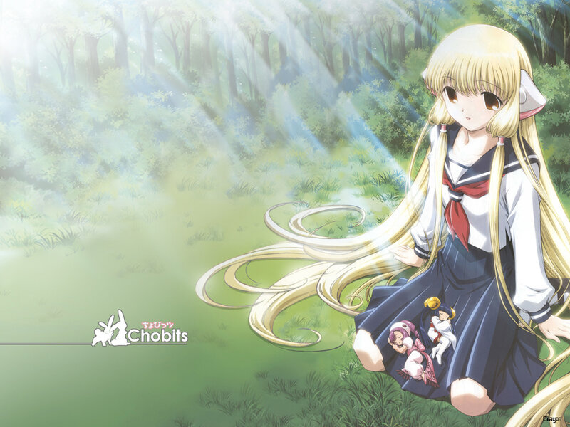 Anime girl in forest