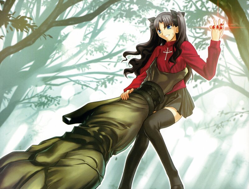 anime girl in forest