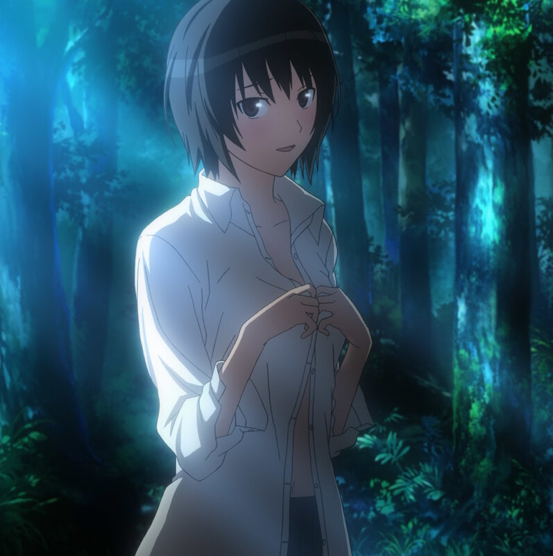 anime girl in forest