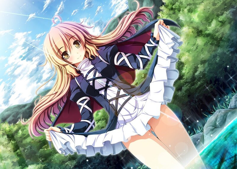 anime girl in forest