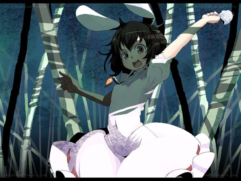 anime girl in forest