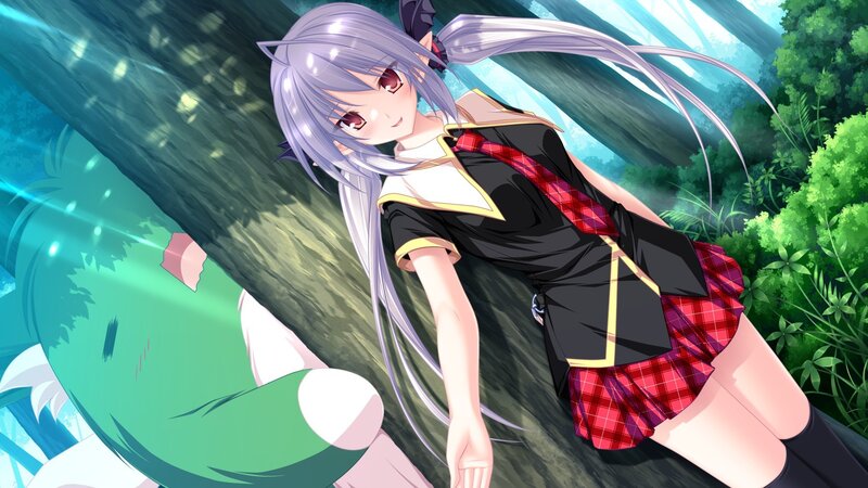 anime girl in forest