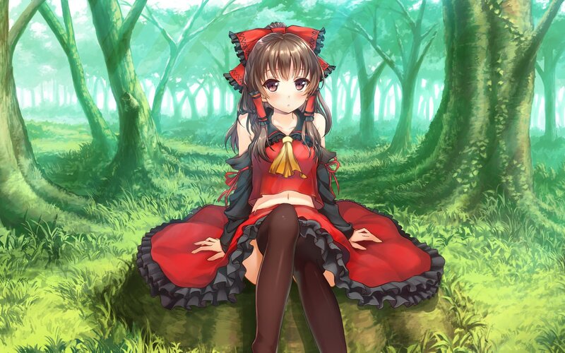 anime girl in forest