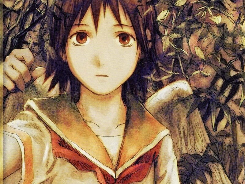 anime girl in forest