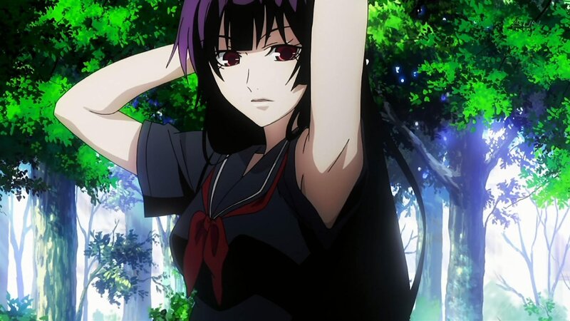 anime girl in forest