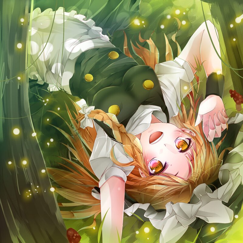Anime girl in forest